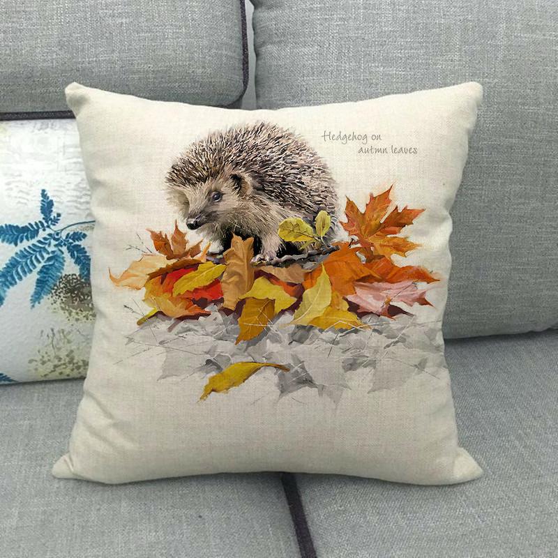 Autumn Animals: Dogs, Squirrels, Wolves, Raccoons Digital Printing Short Plush Pillow Covers For Car Sofa Office Cushion Cover