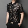 Men's Summer Ice Silk Short-Sleeve Shirt Thin Loose Fashion Casual Top