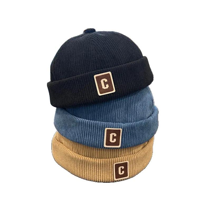 Herbst Koreanischer Stil Warmer Kinderhut: Vielseitige Melonenmütze für Jungen & Mädchen mit trendigem Buchstaben-Design