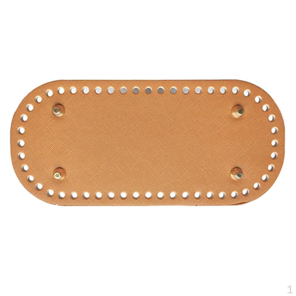 PU Leather Knitting Crochet Bag Nail Bottom Shaper Pads Weaving Bags Insert Cushion Base with 52