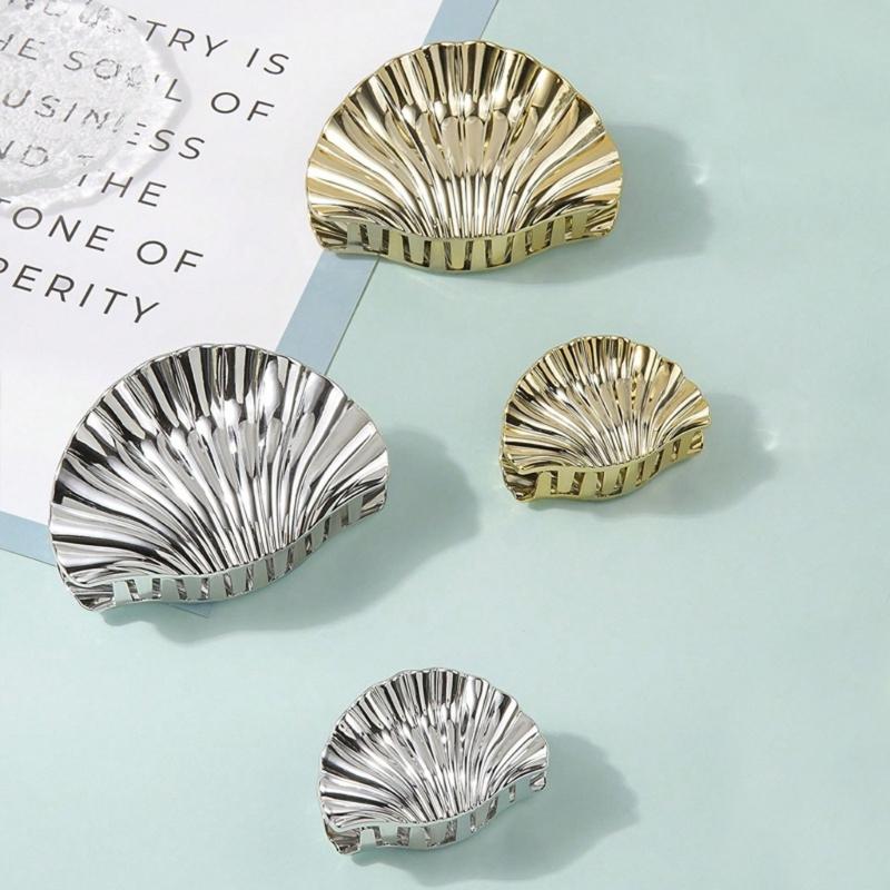 Ocean Theme Shell Design Hair Claw Clip Plastic Hair Styling Accessory For Women Girl Updos Buns Hair Decoration