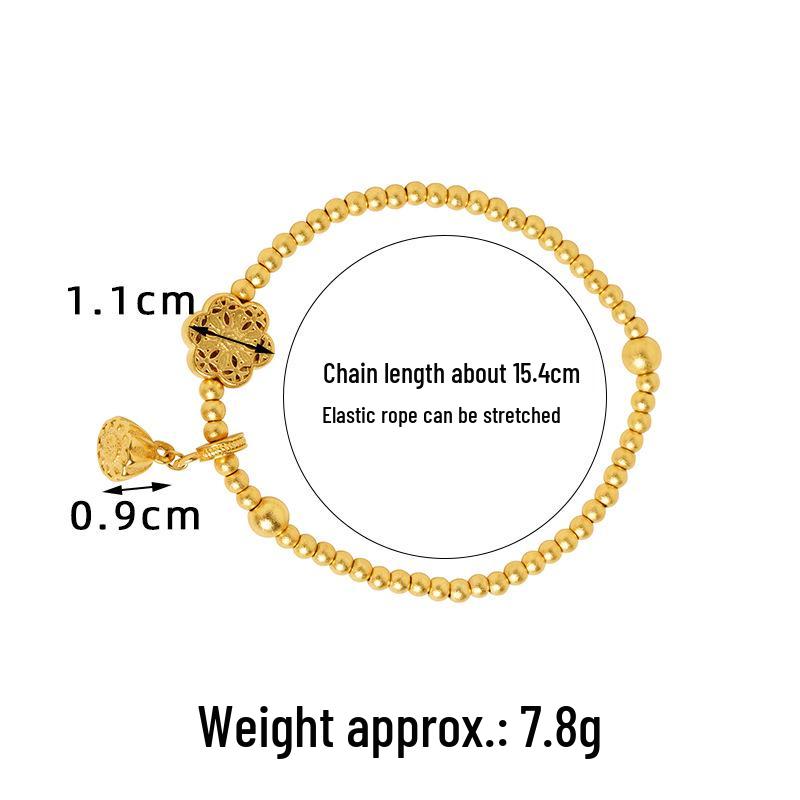Vietnamese Gold Lotus Seed Bead Bracelet: National Style Women's Jewelry