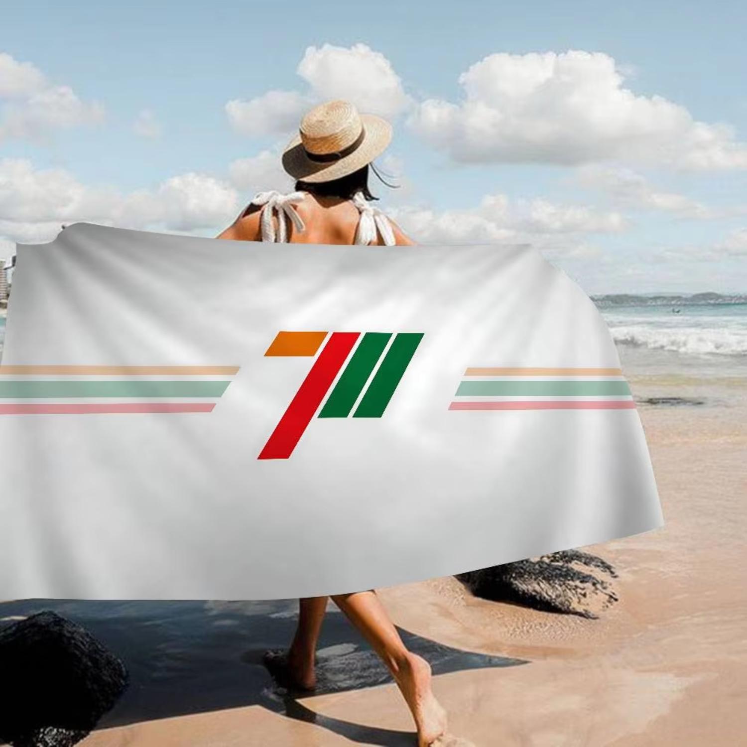 

7-E-ELEVENS Microfiber Printed Beach Towel Mountain Climbing Yoga Beach Swimming Running Absorbent Soft Towel W30*H60(CM)