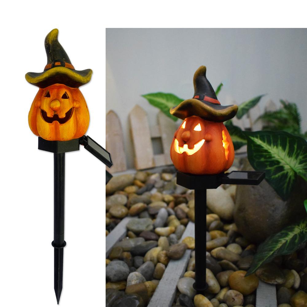 

Garden Pumpkin Solar Light Waterproof Solar Skull Garden Stake Lights Skeleton Garden Stakes Lamp Halloween Outdoor Light Pumpkin with hat,1PC