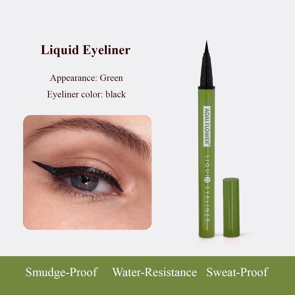 Waterproof Liquid Eyeliner Smudge-Proof & Transfer-Resistant Long-Lasting Appearance Green Eyeliner Black