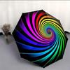 Automatic Folding Umbrella with Vibrant Rainbow Spiral Pattern, Portable and Compact Design for All Seasons - Perfect Outdoor