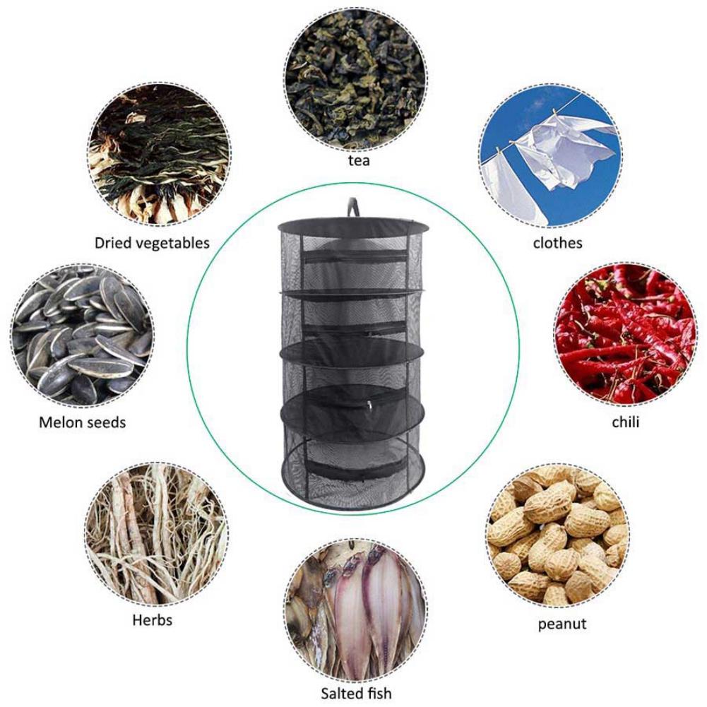 Drying Rack Net Mesh Dryer Rack Stable Flipable Foldable Multipurpose for Herbs