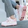 Scarpe con ruote per bambini/ragazze, stivali sportivi a quattro ruote, pattini a rotelle rimovibili, scarpe da skate per studenti, scarpe sportive