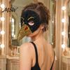 Mască de Cosplay Ușoară cu Strassuri Vultur Mască de Halloween, Mascaradă Punk Vintage cu Cioc Lung Costum Unic cu Strassuri Artificiale, Reglabilă