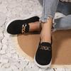 Zapatos De Mujer Autumn Women Slip On Shallow Chain Flat Mesh Breathable Walking Shoes Female Sneakers Women Plus Size 36-43