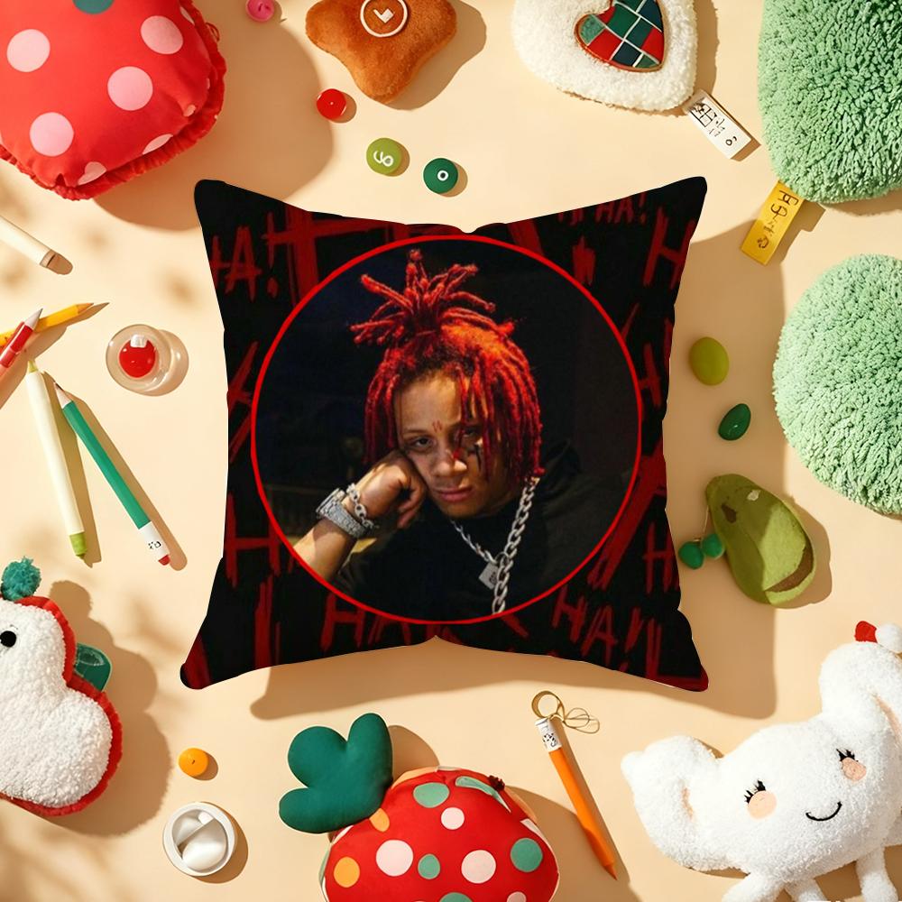 Rapper T-Trippie Cool R-Redd Cushion Cover Plush Fabric Soft Double-Sided Printed Sofa Warm Winter Home Gift Pillow Cover