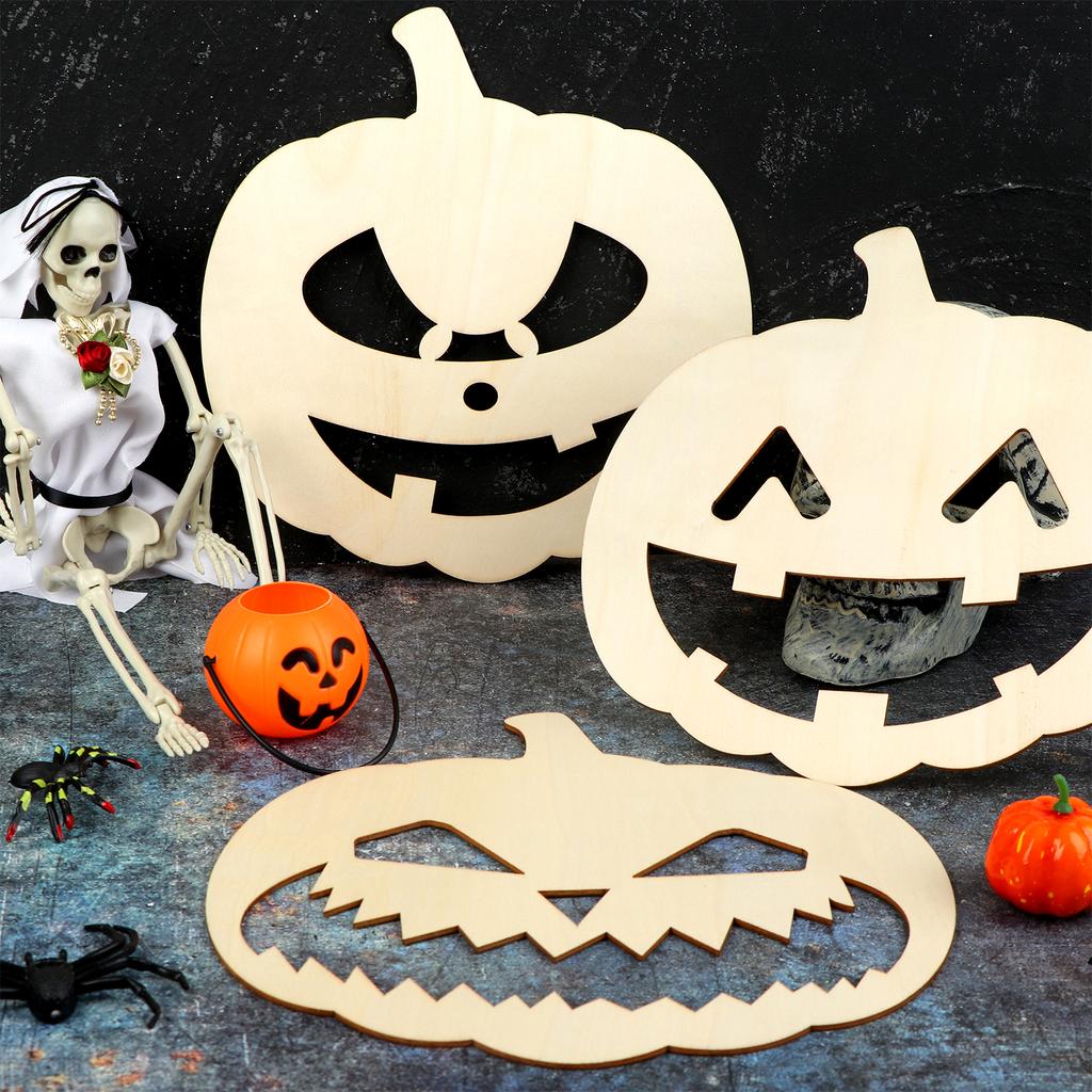 12 Pieces Large Wood Pumpkin Cutouts - 12.5 X 12 Inches, Blank Unfinished Craft Shapes For Fall DIY