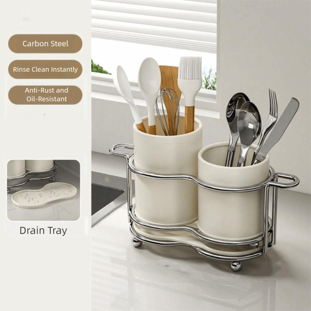 Space-Saving Kitchen Utensil Holder Multifunctional Drainer Stand Chopstick Holder  Kitchen