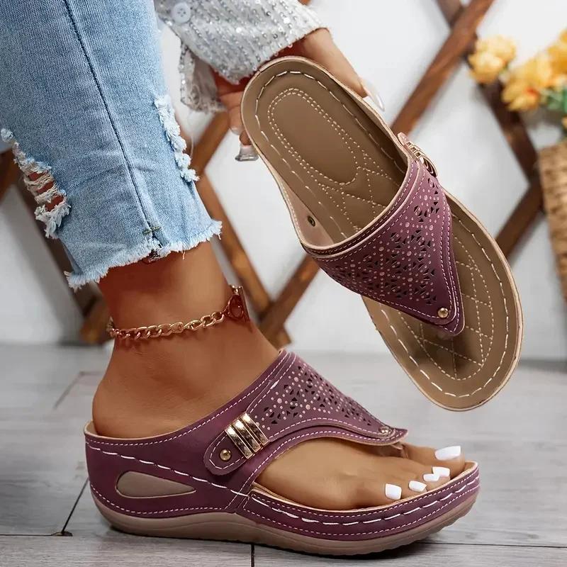 Summer Women Wedge Sandals Open Toe Outdoor Flip Flops Casual Designer Shoes Slip on Platform Sandals Slides Women