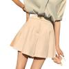 Women's White Ice Silk High-Waist A-Line Pleated Wide-Leg Chiffon Shorts for Summer