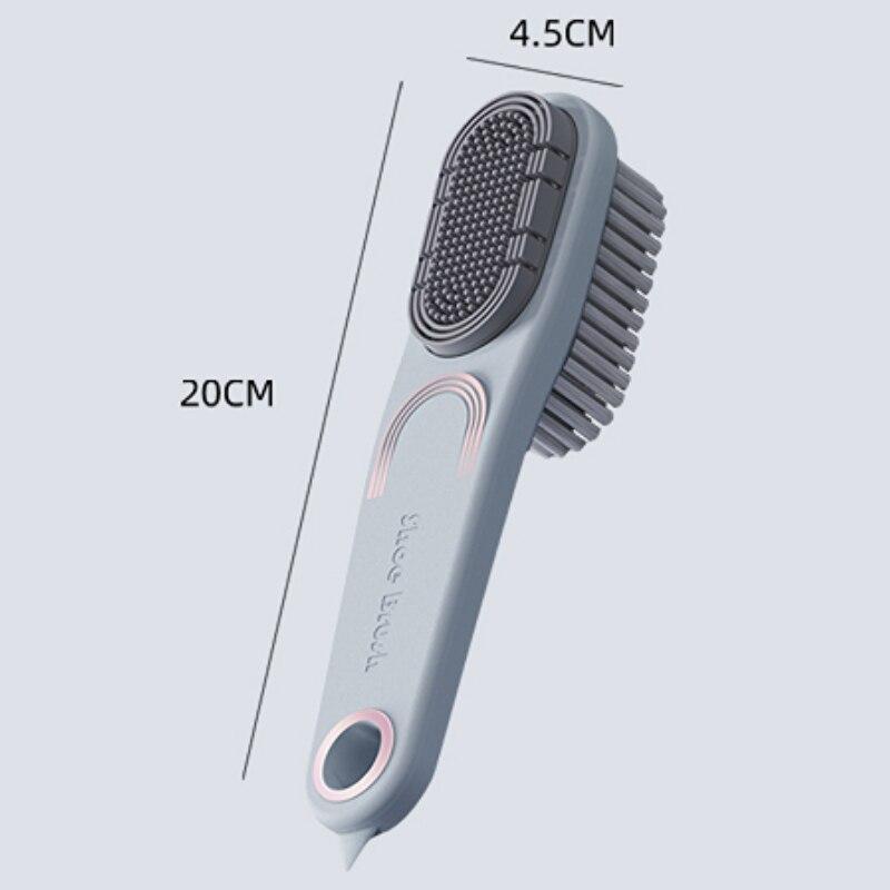 Oboustranný kartáč na boty Kartáč na čištění s měkkými štětinami Silikonová kartáčová hlava Kartáč s dlouhou rukojetí Oblečení Boty Nástroje pro domácí čištění