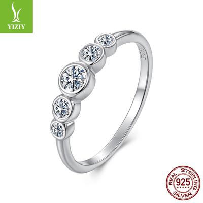 Κλασικό Δαχτυλίδι Moissanite Λαμπερό Για Γυναίκες, Απλό Και Ευέλικτο Δαχτυλίδι Κοσμήματα από Ασήμι 925
