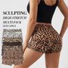 Women's European Size Leopard Print Yoga Boxer Briefs - No Roll, Stretchy & Breathable