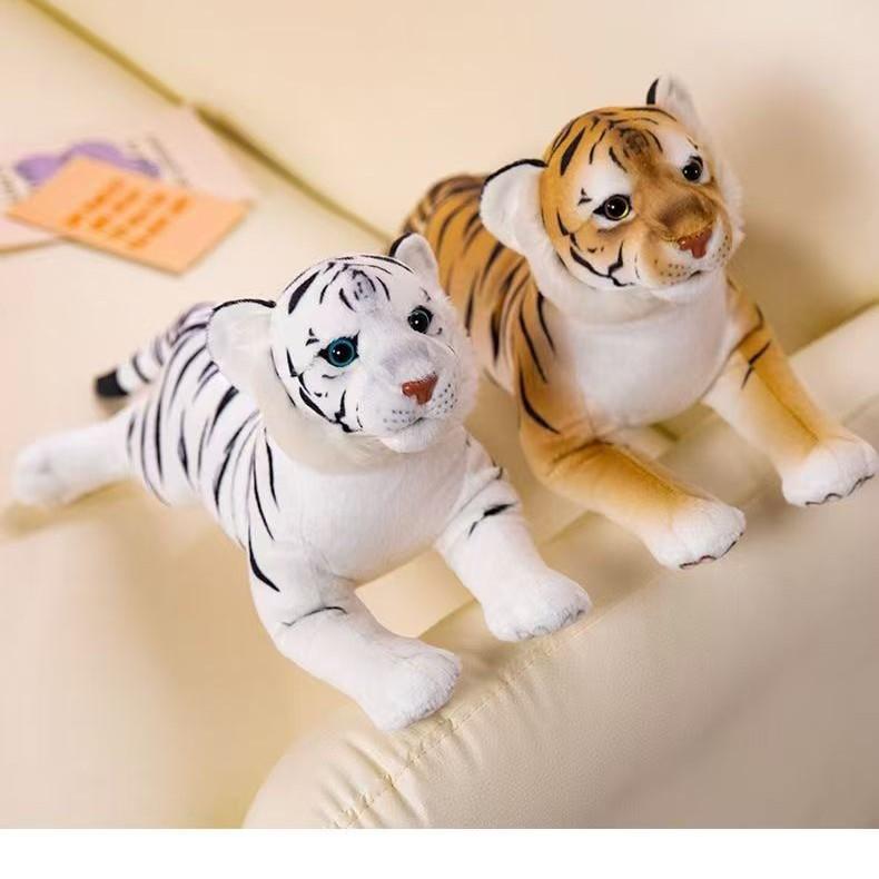 New Simulation Prone Tiger Plush Toy, Leopard Lion Plush Toy, Children's Sleeping Pillow, Cloth Doll