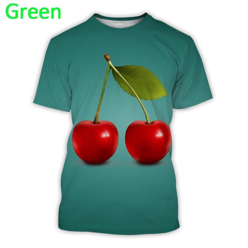 Fruit Cherry 3d Printed T-shirt Men Women Summer Short Sleeve T-Shirt Fashionable Comfortable Casual Breathable O-Neck T-Shirts
