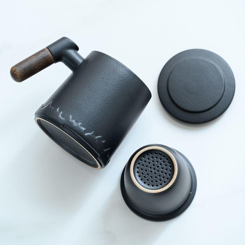 Kung Fu tesett med trehåndtak 400 ml keramisk tekopp personlige gaver