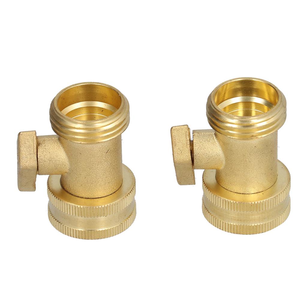 2PCS G3 4 Shut Off Valve Garden Hose Brass Stop Valve with 2 Way Screw Interface for Irrigation Equipment