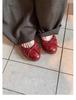 Super soft French leather retro bow single shoes women's autumn new flat bottom shallow mouth ballet Mary Jane shoes