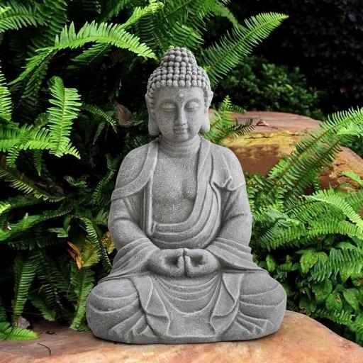 Figurine Bouddha de Jardin Statue Bouddha Décoration Argile Pour le Jardin 52 Cm Grand