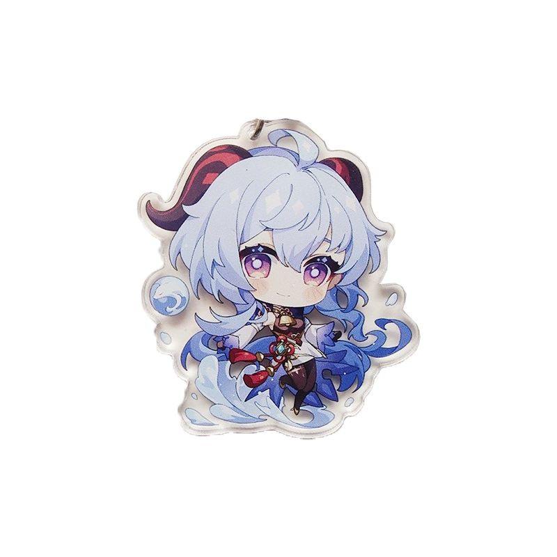 Original Genshin Impact Game Character Cover Acrylic Cute Keychain Charm For Fans