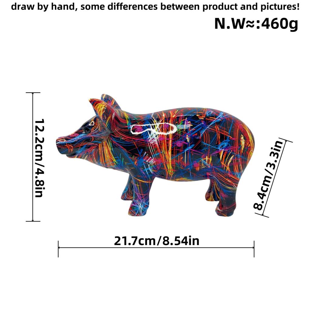 New Colorful Pig Statue Ornaments Living Room Home Resin Crafts Wine Cabinet Porch Decoration Gift