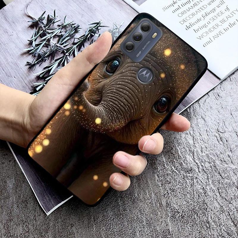 Cute Baby Elephants Phone Case For Moto G84 G23 G24 G31 G32 G41 G51 G52 G53 G54 G71 G82 G42 G62 G200 G Play G Stylus