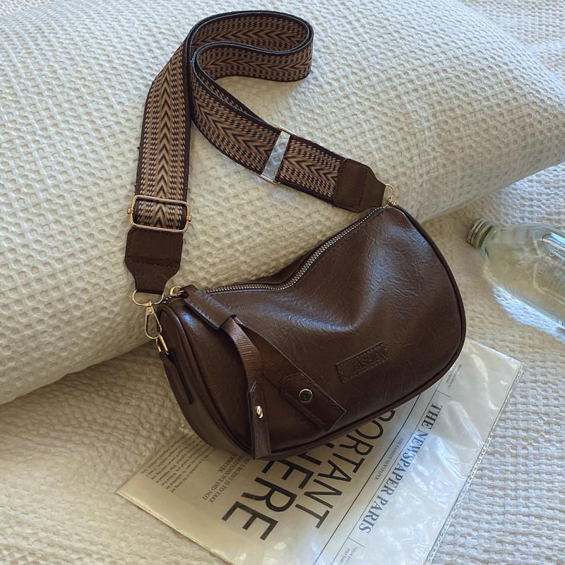 Boston Bag Small Designer Pu Crossbody Purse With Top Zipper For Daily Use