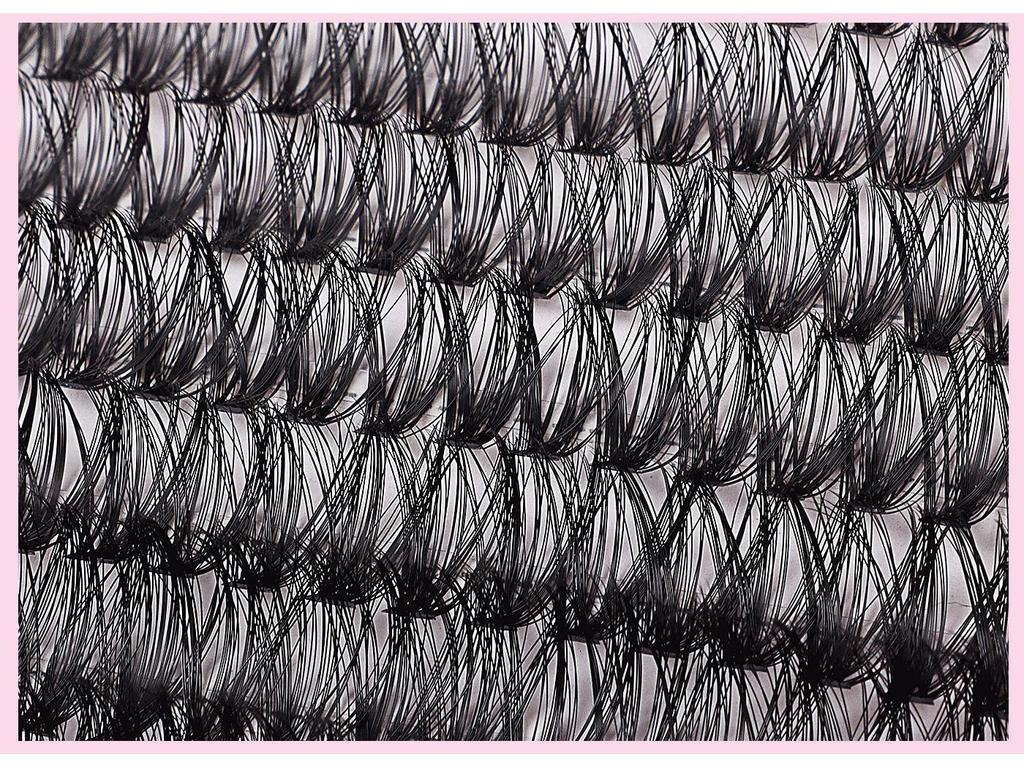 DIY Cross-Border 10D/30D/60D Kluster Ögonfransar Bok: Naturliga, Böjda, D-kurva Segment, Tjocka Lösögonfransar.