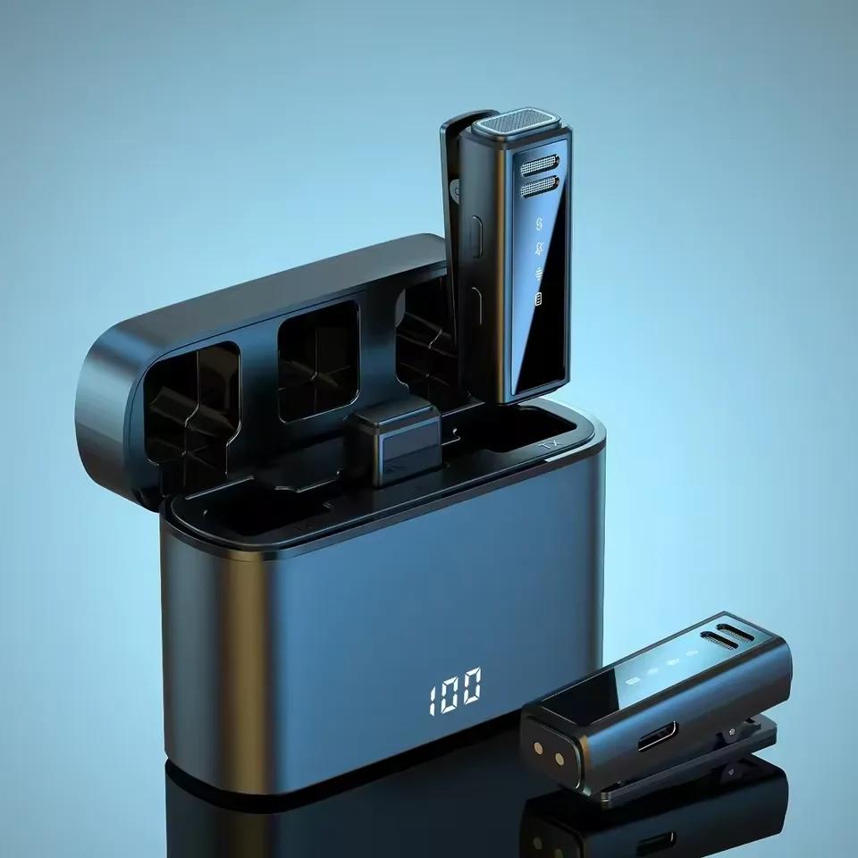 J88 Professional Wireless Lavalier Microphone With Charging Box Portable Noise Reduction Audio Recording For iPhone Android PC