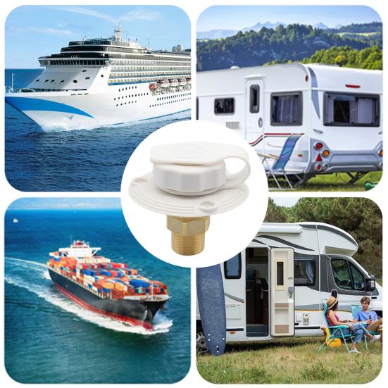 Yousheng RV Water Inlet Adapter 3/4 NH to 1/2 NPT Thread with Check Valve Lead-Free Brass Food-Grade Silicone Water Valve for Campers Trailers