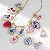 HOT Mini Copper Flower Pendant For Women Flower Strawberry Love Painting INS Necklace Choker Pendant For Jewelry Bracelet