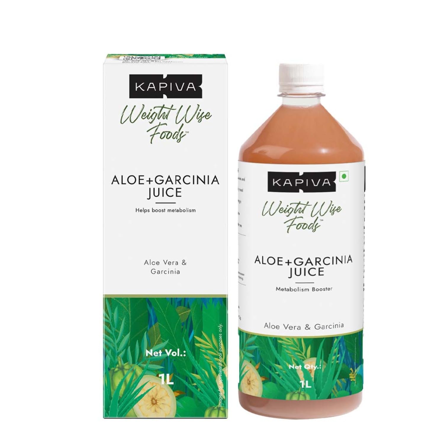 

Kapiva Aloe Vera + Garcinia Juice 1L Pack of 1 for Weight Management Detox and Skin Care