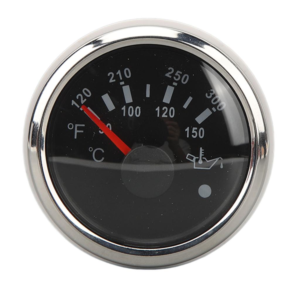 52MM Oil Temperature Gauge DC9 To 32V Double Scale Pointer High Precision Sensors for RVs Yachts Fishing Boats Ships
