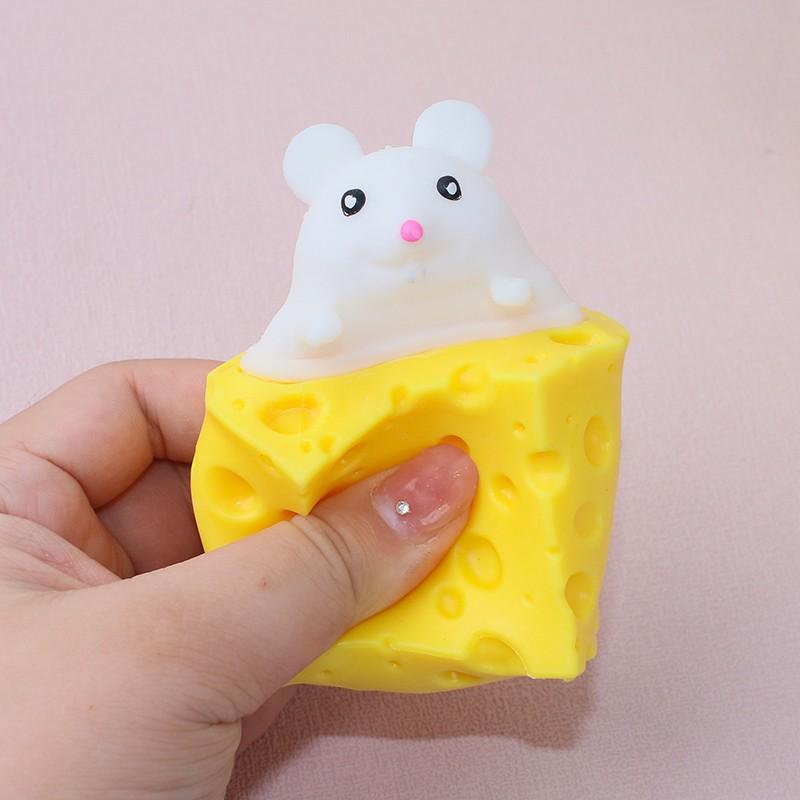 

Squeezable Cheese Mouse & Yellow Squirrel Stress Relief Toy
