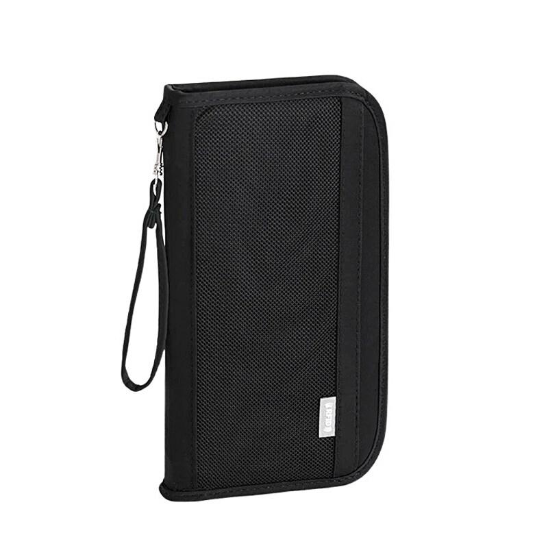 RFID Passport Bag Multifunctional Anti-theft Brush Hand-held Document Bag Travel and Business Ticket Holder Wallet Travel Ticket Storage Bag