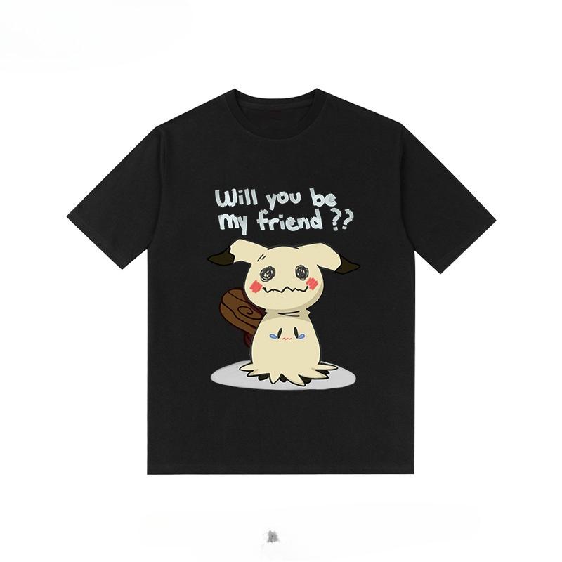 Fashion New Unisex and Unisex Print Tshirt Harajuku Y2K Street Loose Casual Shortsleeved Y2k Vintage Retro Hippop Tops