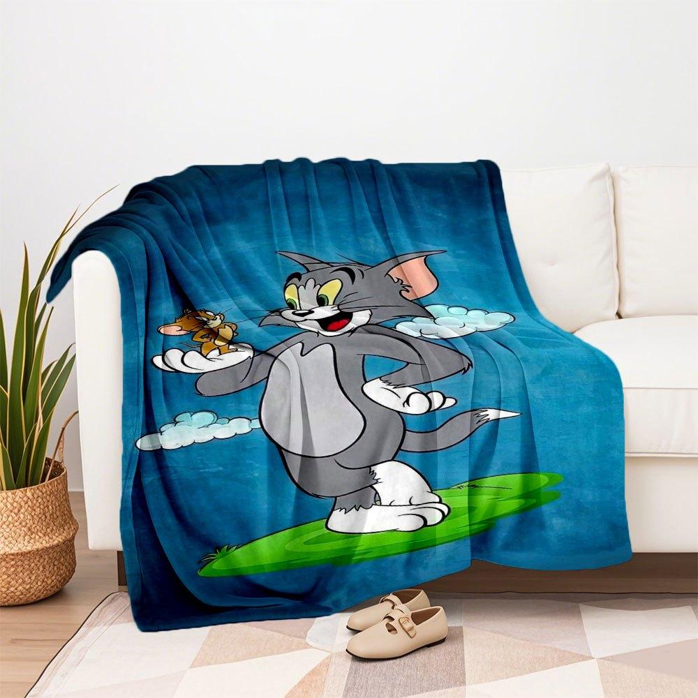 Tom Jerry Phone Wallpaper HD for iPhone AndroidBlanket Flannel Throw Blanket for Sofa, Bed, Travel, Camping, Office