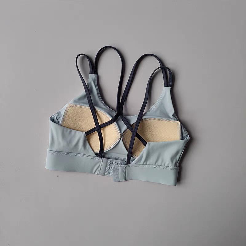 Light Blue Wireless High Support Cross Back Sports Bra