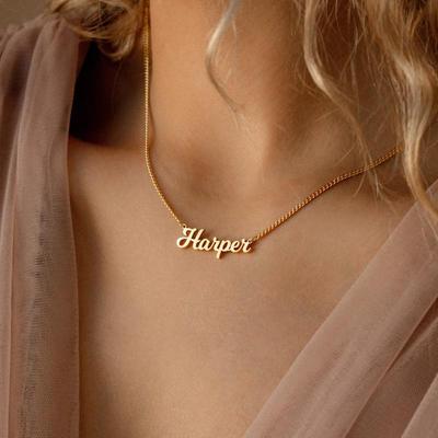 Custom Titanium Steel Letter Necklace - Personalized Clavicle Chain Pendant for Women