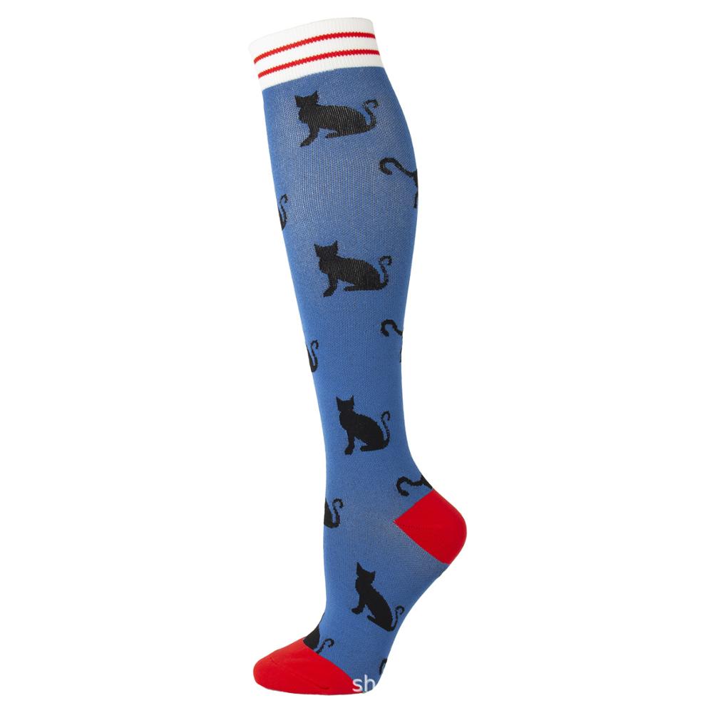 HYSAIXIA Compression Socks Funny Pattern Animals Sheep Monkey Music Cat Men Women Pressure Stockings Knee High Run Sport Socks