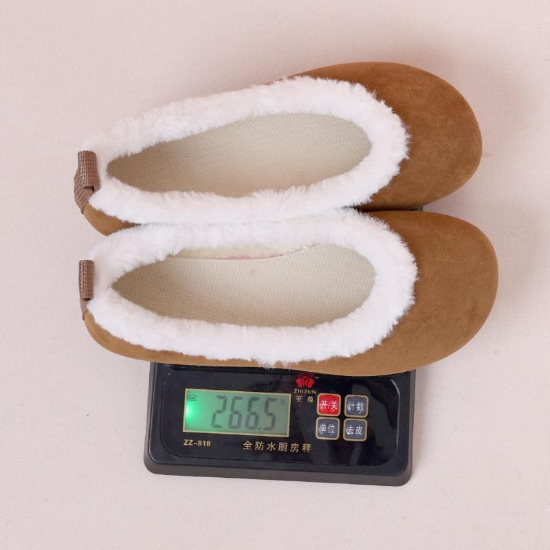 Grenzüberschreitende neue einfarbige Wildleder-Flachboden-Low-Top-Baumwollschuhe für Damen, Außenhandel, Samt, breiter Leisten, warme Woll-Einzelschuhe