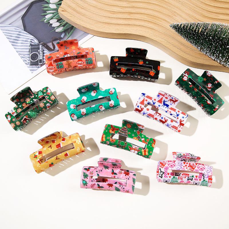 Shining Girl Christmas Floral Claw Clip - High-End Holiday Hair Accessory