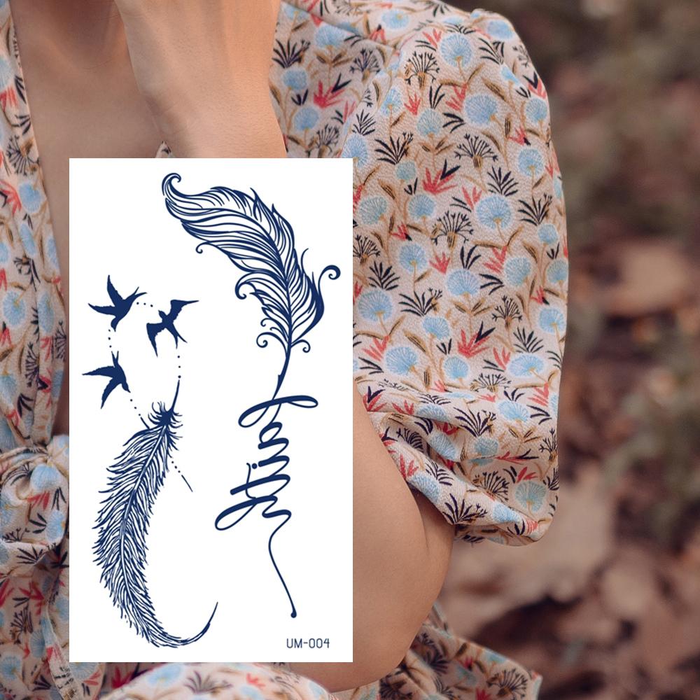 1 Sheets Semi Permanent Realistic Waterproof and Removeable Herb Tattoo Women's Back Tattoos Long Lasting