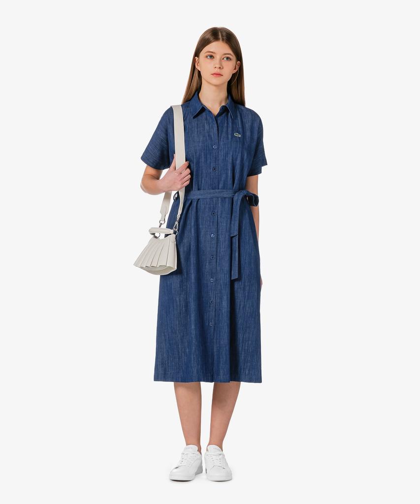 LACOSTE Women'S Belted Short Sleeve Shirt Dress Ef306E-56G 36L