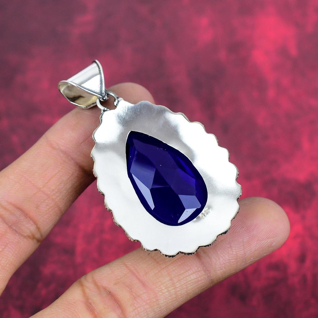 Tanzenite 925 Solid Sterling Silver Pendant, Handmade Gemstone Pendant Jewelry, Gifts For Wife Brand New Pendant